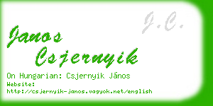 janos csjernyik business card